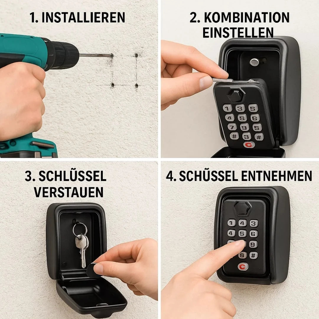 Wall-Mounted Key Safe Weatherproof Zinc Alloy Manual Numeric Lock