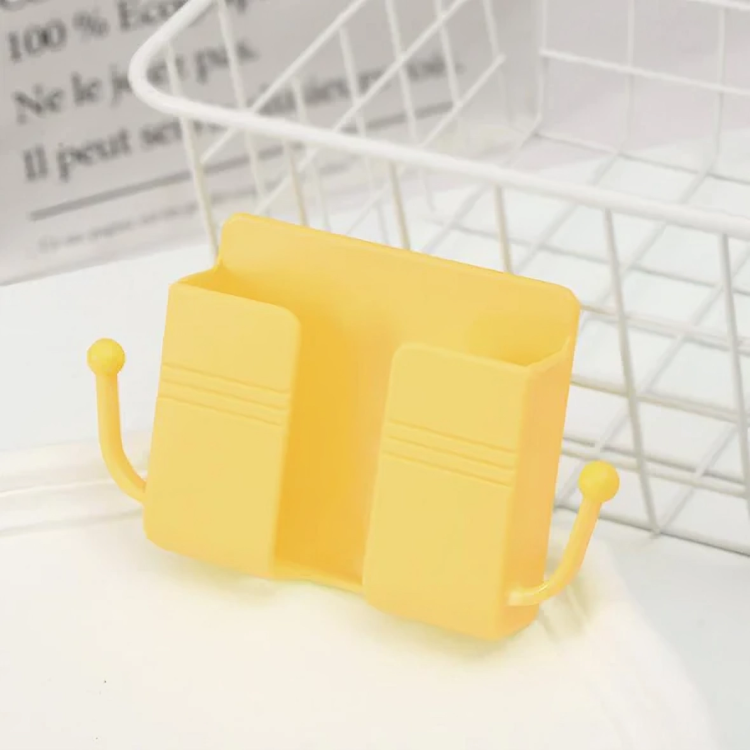 Wall-Mounted Phone Holder Space-Saving Self-Adhesive Cable Guide