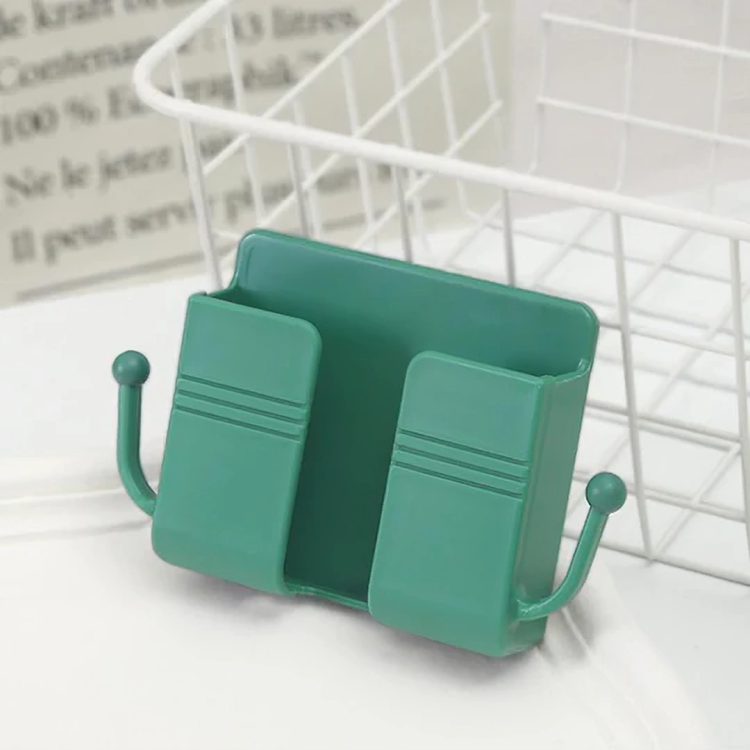 Wall-Mounted Phone Holder Space-Saving Self-Adhesive Cable Guide