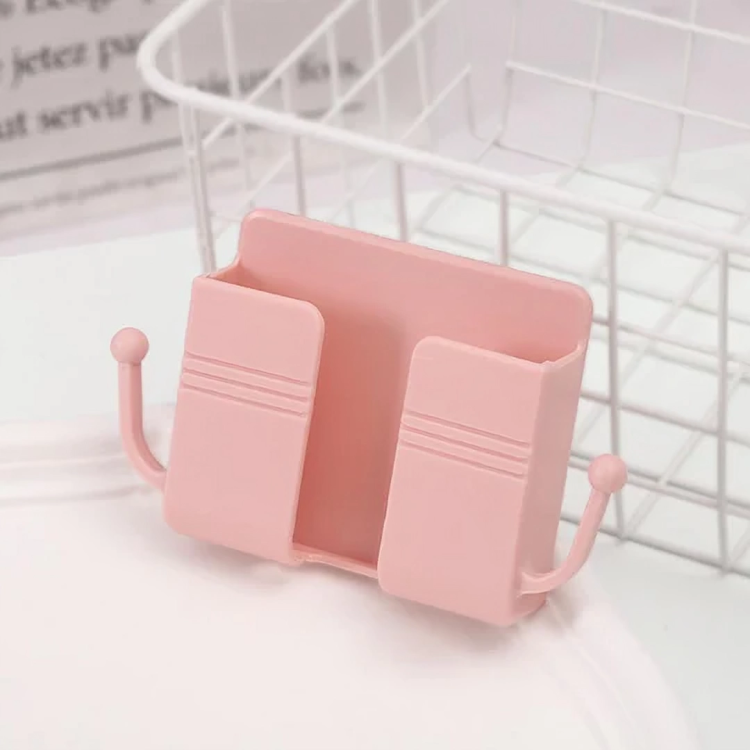 Wall-Mounted Phone Holder Space-Saving Self-Adhesive Cable Guide
