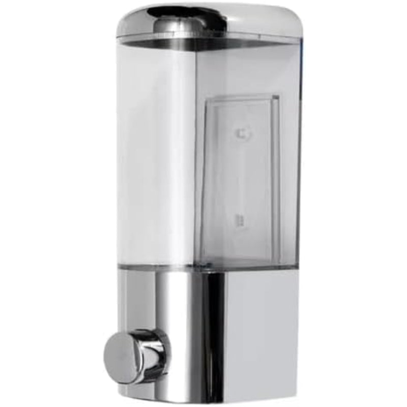 Wall-Mounted Soap Dispenser Chrome Finish & Transparent Window