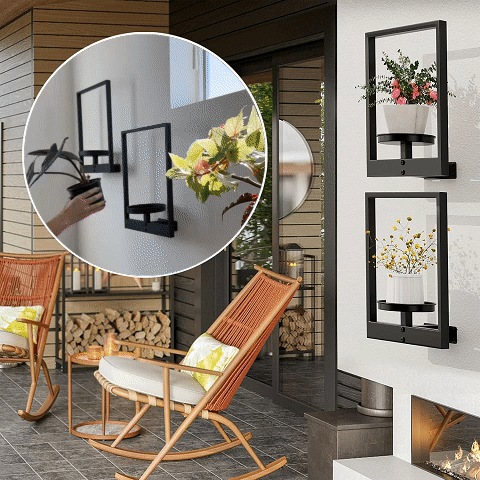 Wall Plant Holder Metal Minimalist Space-Saving