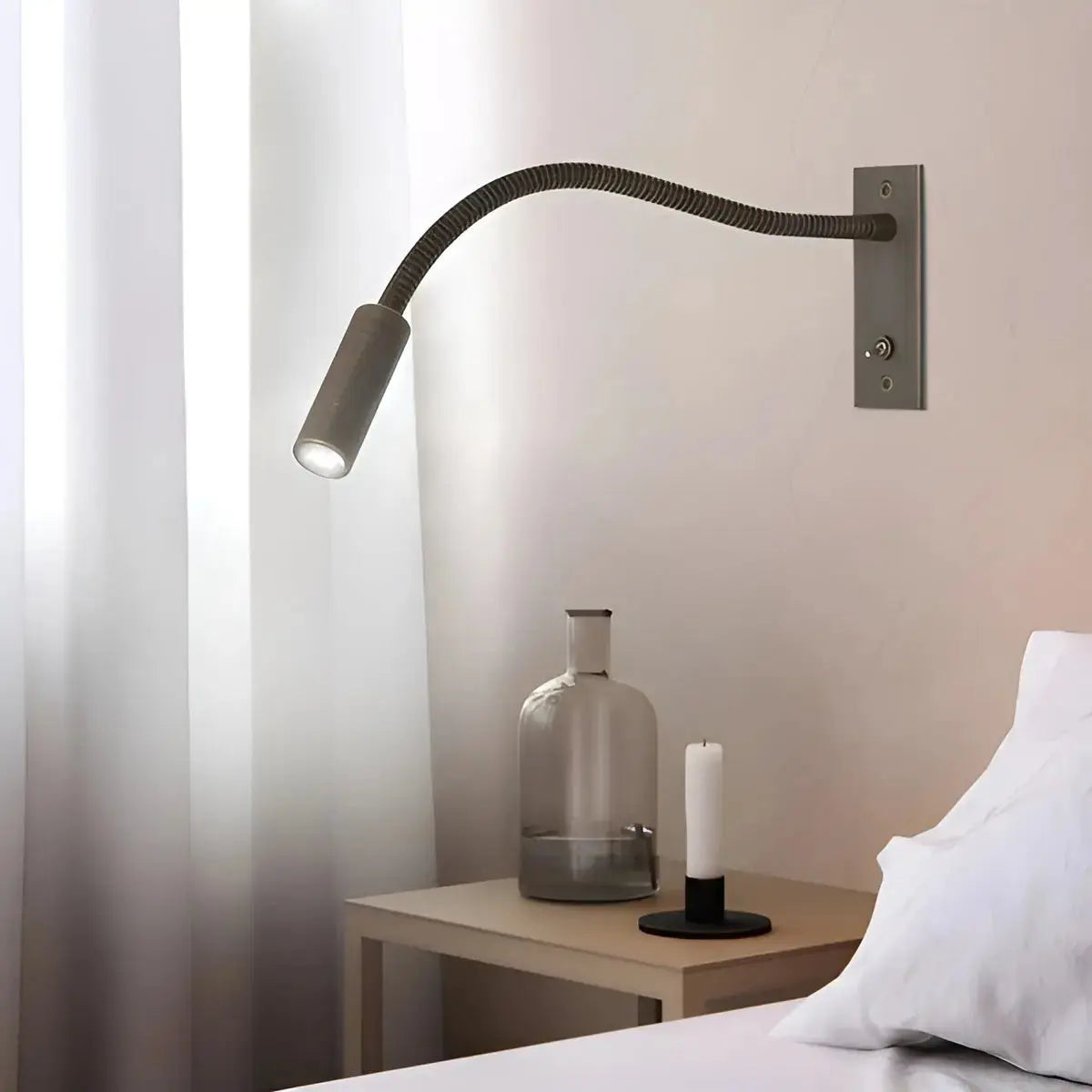 Wall Reading Lamp Adjustable Gooseneck Integrated LED