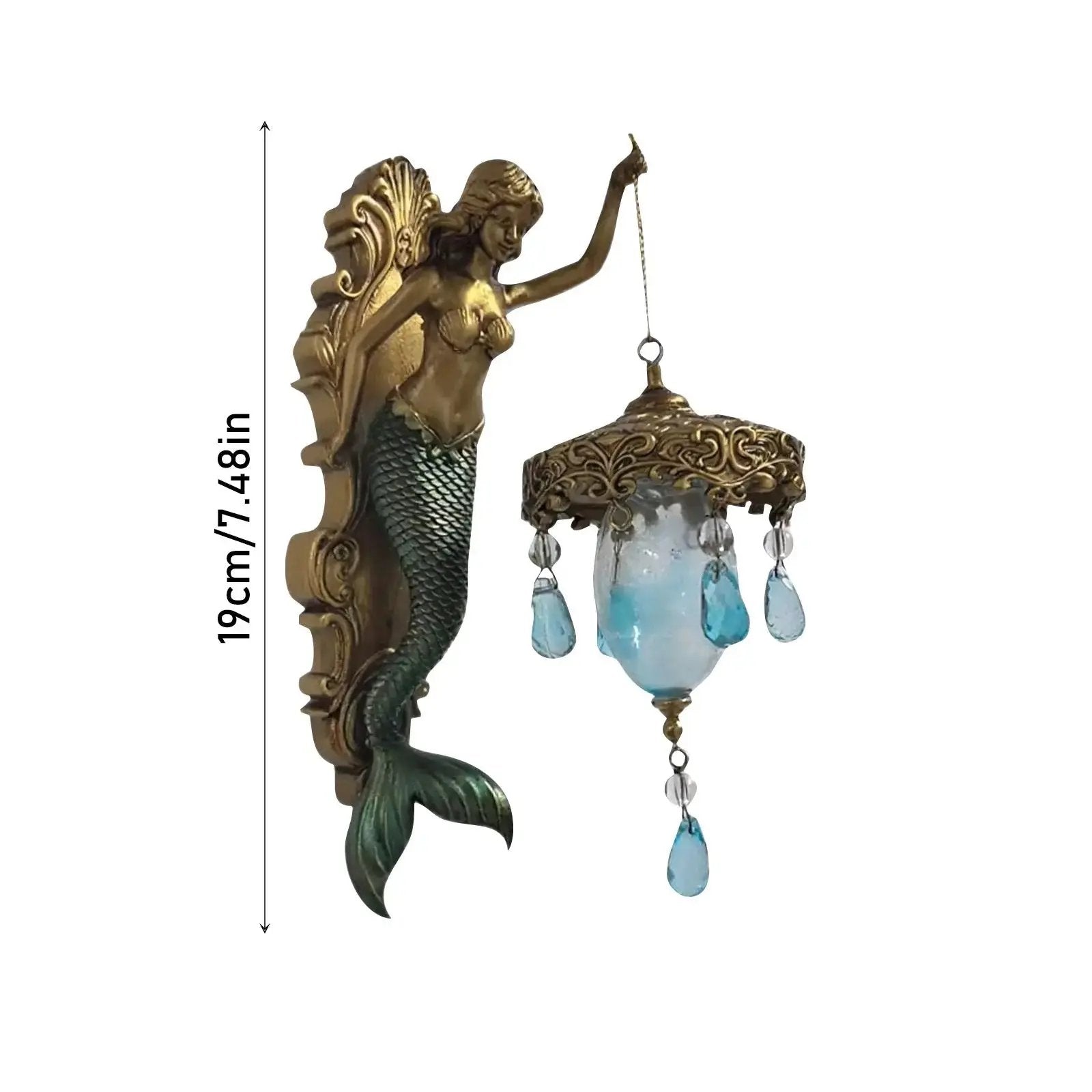 Wall Sconce Baroque Mermaid Battery-Powered Warm LED