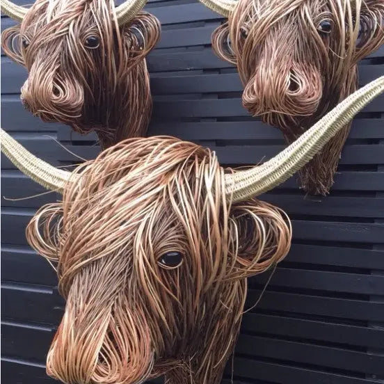 Wall Sculpture Handcrafted Resin Cow Motif
