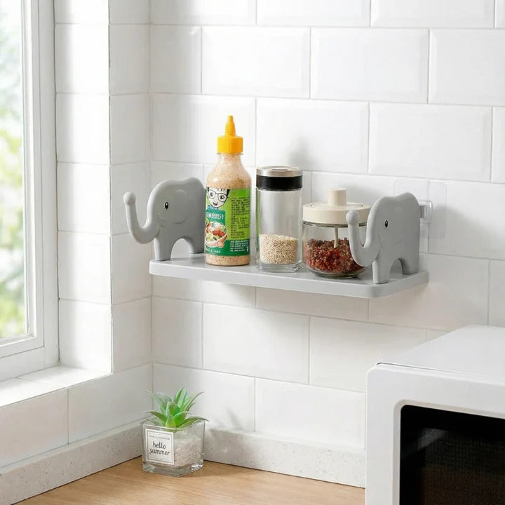 Wall Shelf Elephant Shape Self-Adhesive Hooks