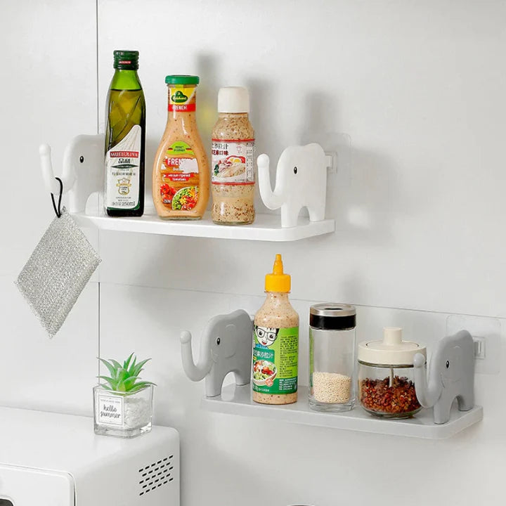 Wall Shelf Elephant Shape Self-Adhesive Hooks