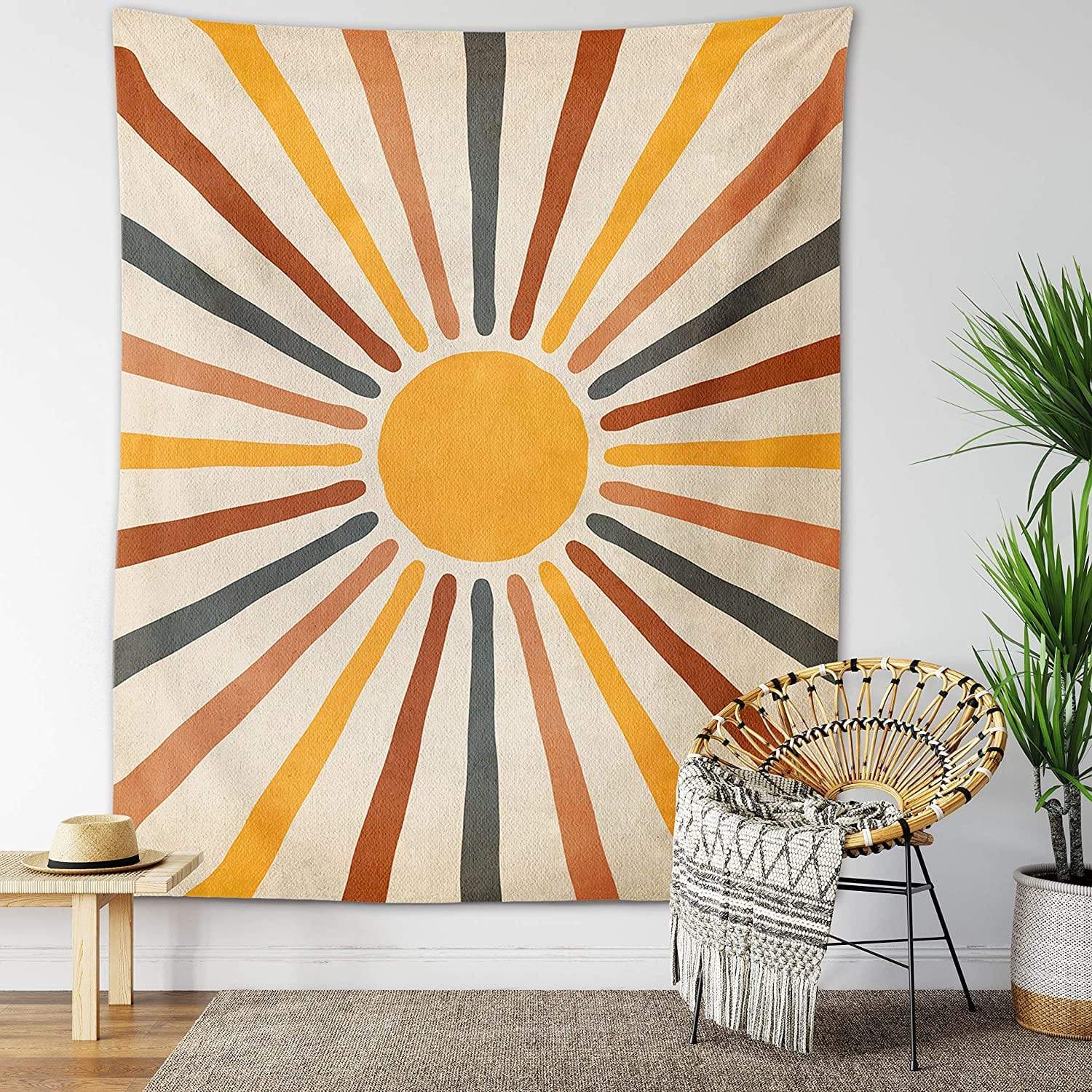 Wall Tapestry Boho Sun Polyester-Cotton Easy To Hang