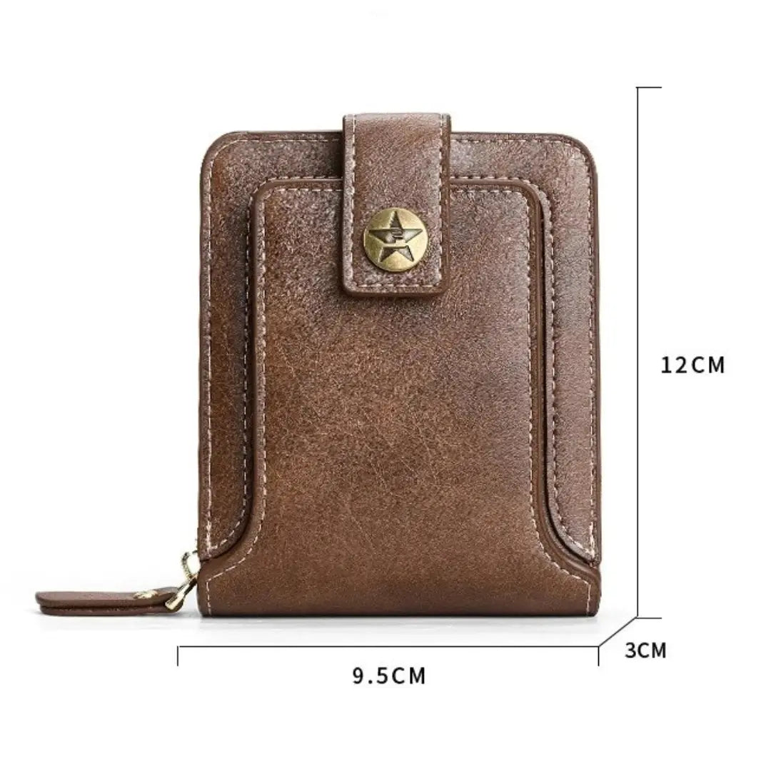 Wallet PU Leather All-Around Zipper Card Slots