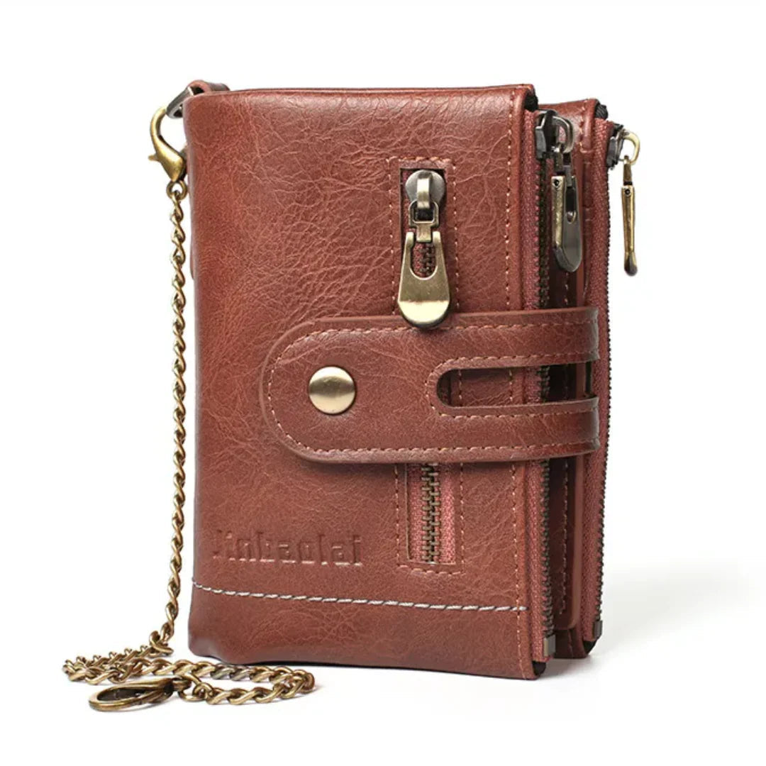 Wallet Retro PU Leather Chain & 13 Card Slots