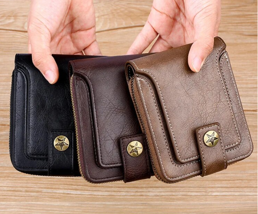 Wallet Zip-Around PU Leather Card Slots & Coin Pocket