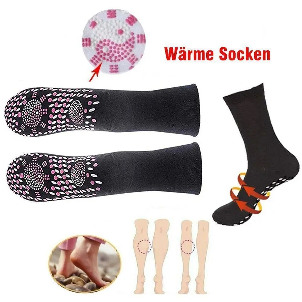 Warming Socks Magnetic & Tourmaline Cotton-Polyester Blend