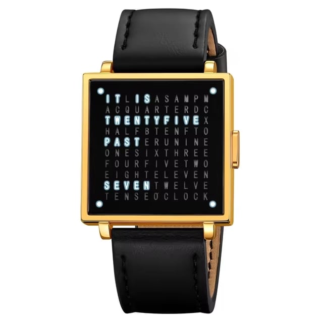 Watch Word-Based Time Display Brushed Dial