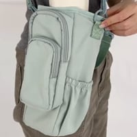 Water Bottle Crossbody Bag Insulated Zippered Adjustable Strap