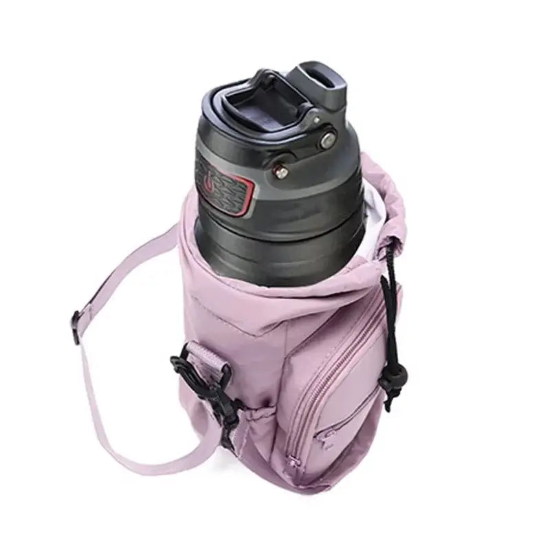 Water Bottle Shoulder Bag Integrated Bottle Holder Zipper Pocket