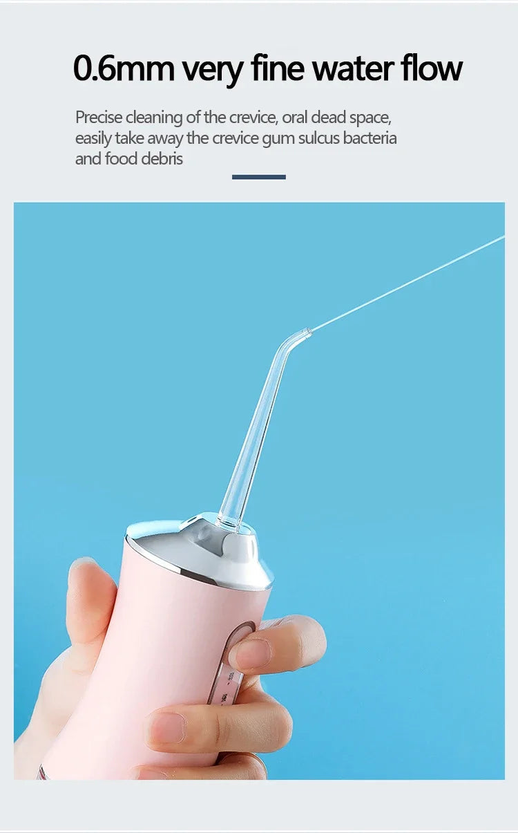 Water Flosser 220ml Tank Adjustable Pressure IPX7 Waterproof