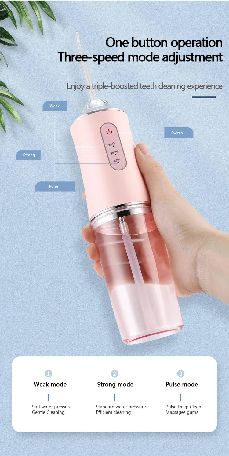 Water Flosser Portable IPX7 Waterproof 4 Replaceable Tips