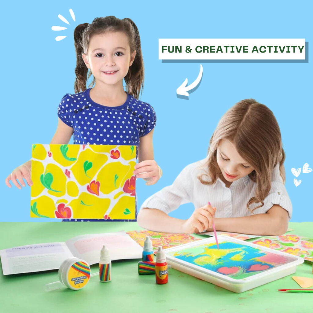 Water Marbling Art Kit Non-Toxic & Mess-Free