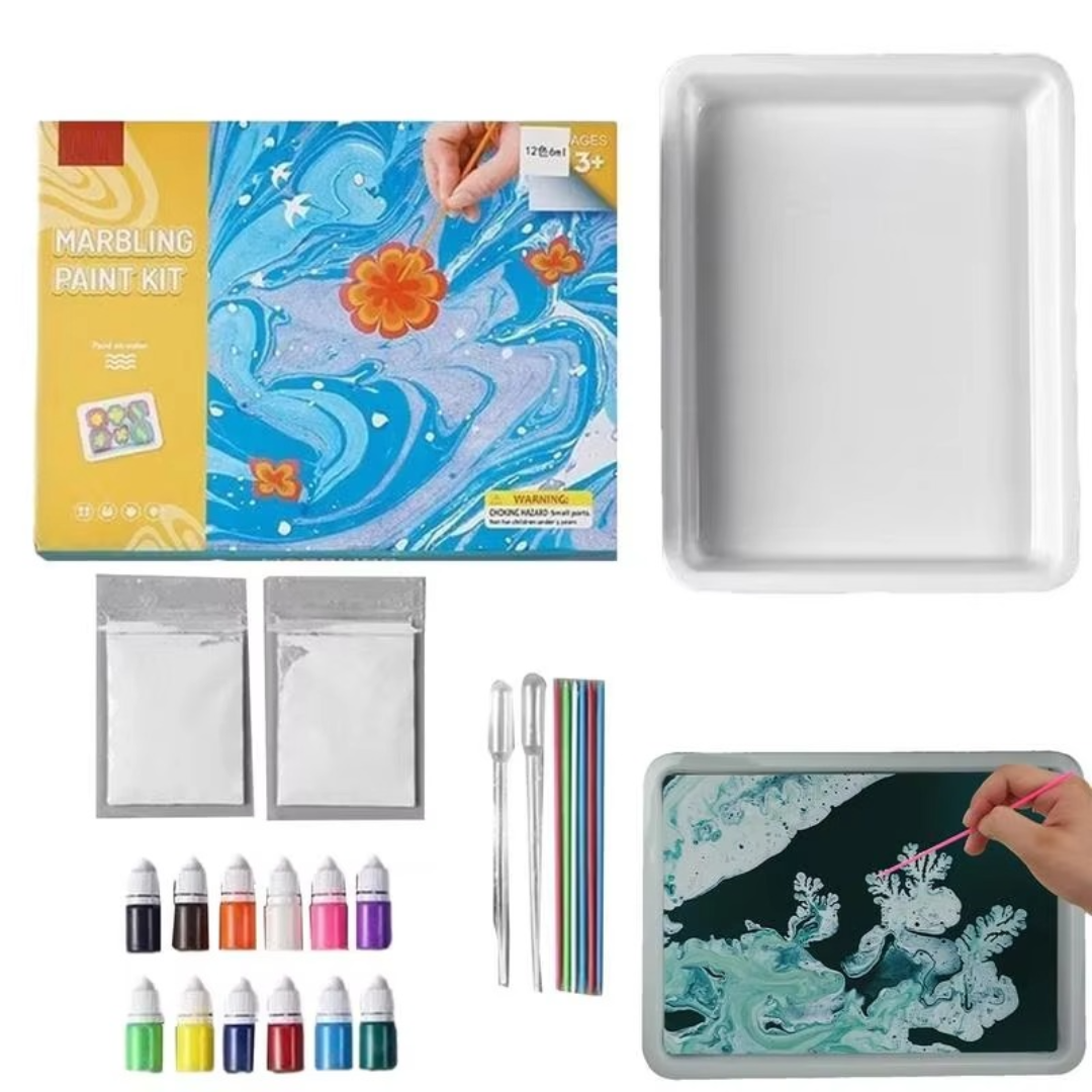 Water Marbling Kit Mess-Free Non-Toxic 6 Or 12 Colors