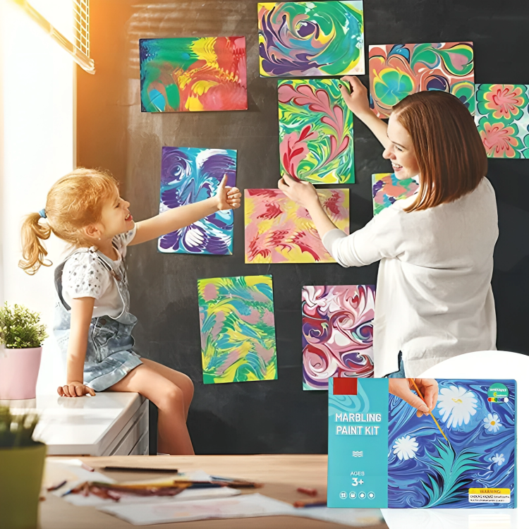 Water Marbling Kit Non-Toxic Washable 6 Or 12 Colors
