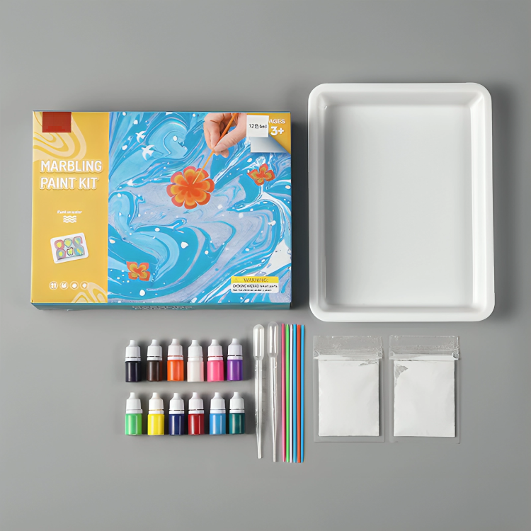Water Marbling Kit Non-Toxic Washable 6 Or 12 Colors