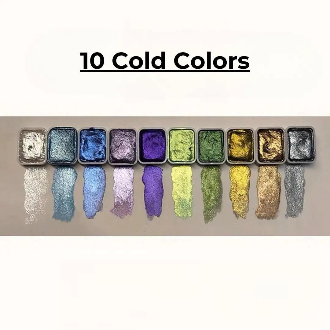 Watercolor Paint Set Vivid Shimmering Colors Gentle Blending Non-Toxic