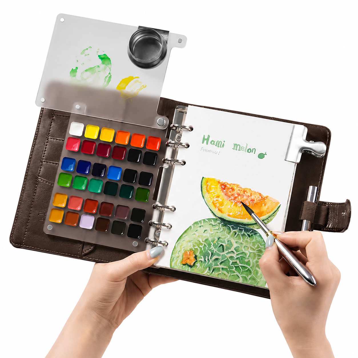 Watercolor Travel Sketchbook Cold-Pressed 300 g/m² Cotton Magnetic Palette
