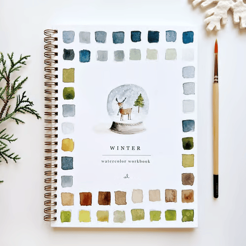 Watercolor Workbook Guided Templates Spiral-Bound Heavyweight Paper