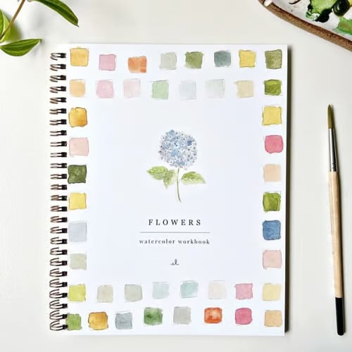 Watercolor Workbook Guided Templates Spiral-Bound Heavyweight Paper