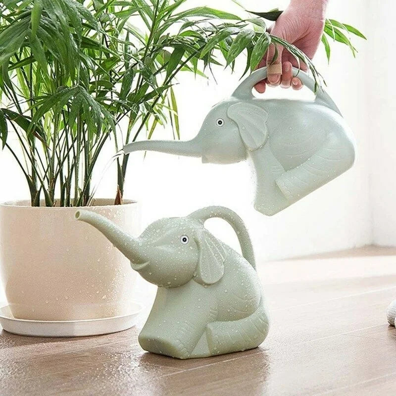 Watering Can Elephant-Shaped Trunk Spout & Integrated Handle