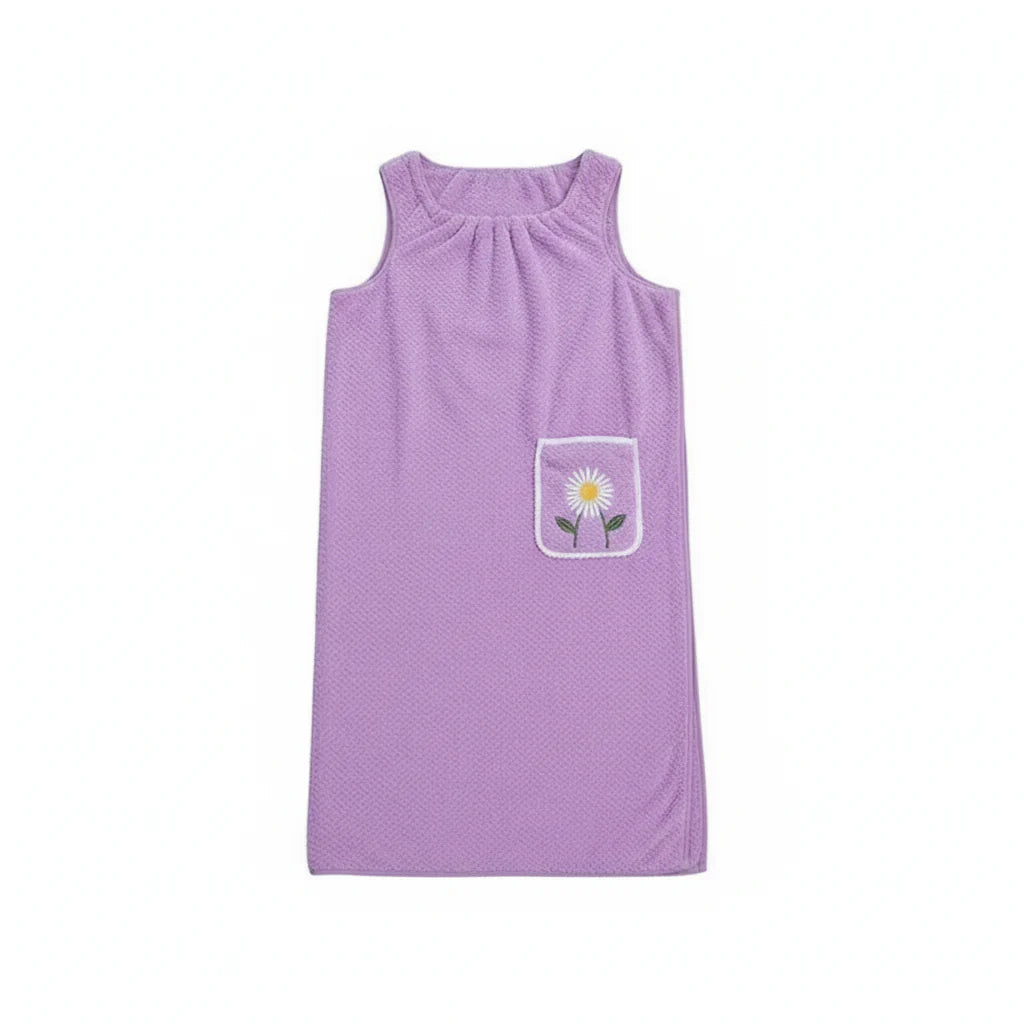 Wearable Bath Towel Quick-Drying Polyester & Hands-Free Straps