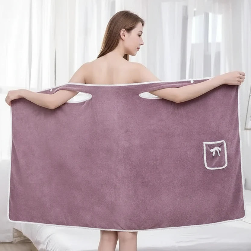 Wearable Bath Towel Quick-Drying Polyester Secure Wrap