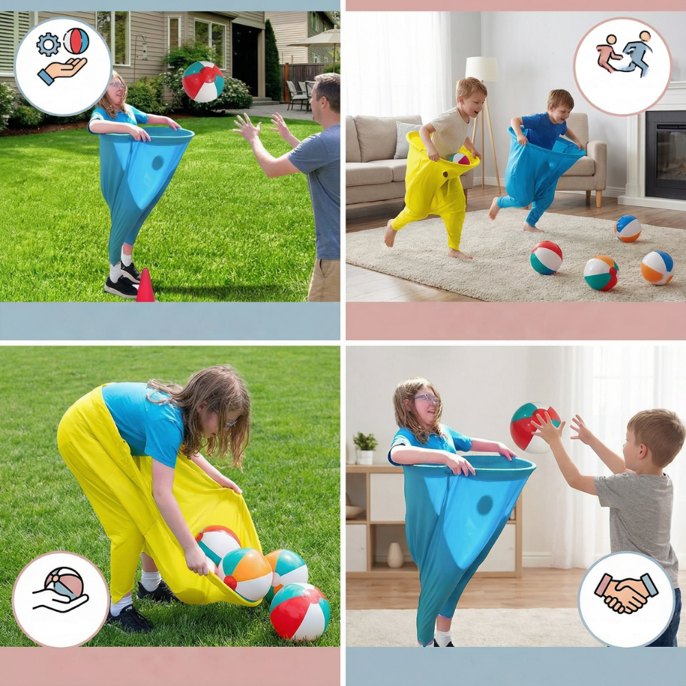 Wearable Catching Pants Set With Balls