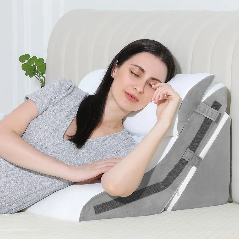Wedge Pillow 3-in-1 Memory Foam Support Removable Neck Cushion