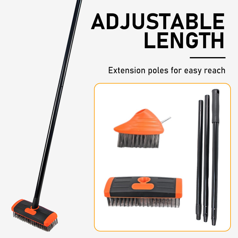 Weed Brush Set 3-in-1 Carbon Steel Bristles & Adjustable Handle