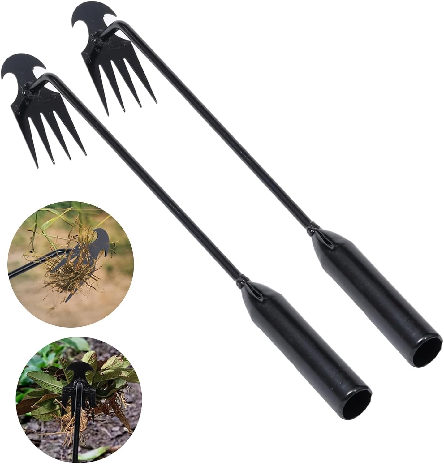 Weed Puller Back-Friendly 4-Tine Manganese Steel