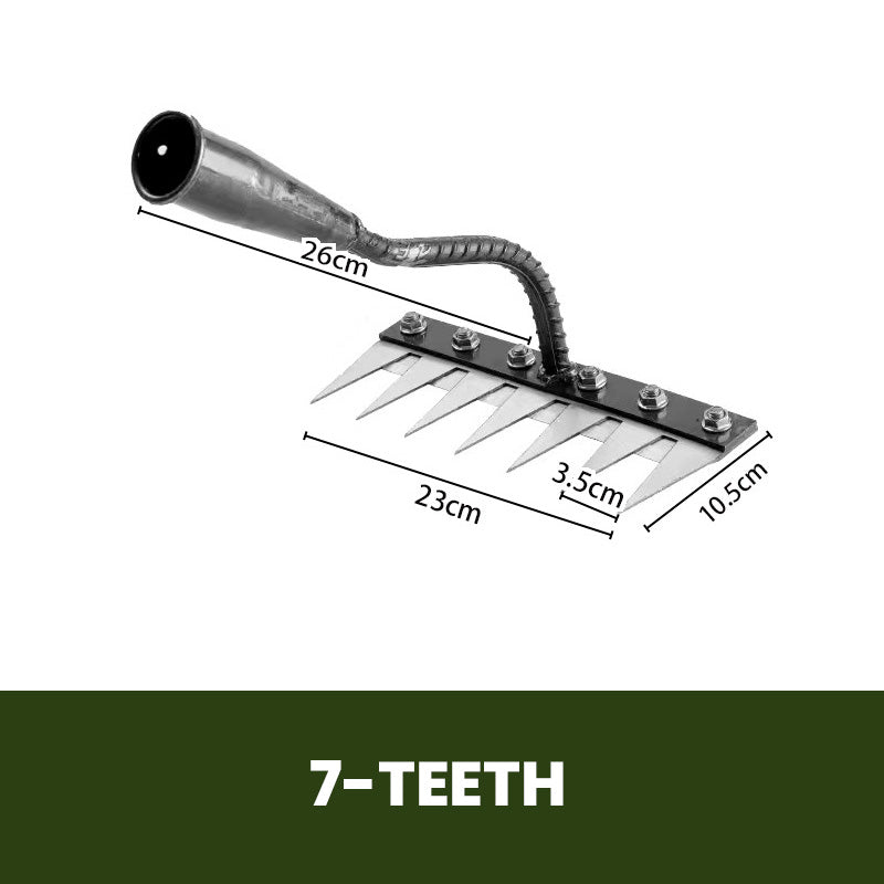 Weed Rake Pointed Carbon Steel Tines Fits Standard Handles