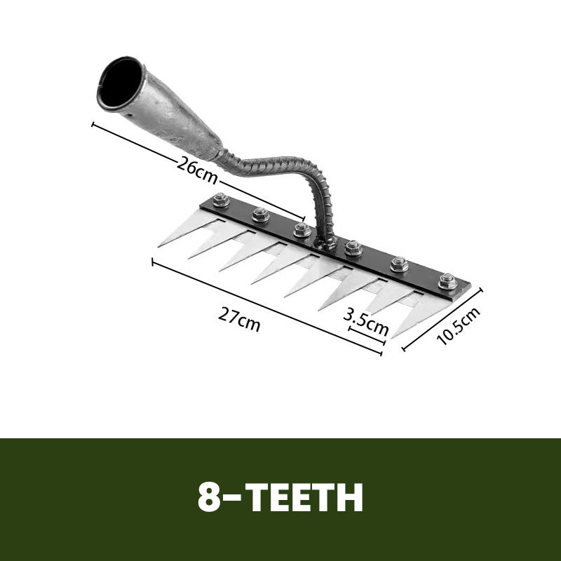 Weed Rake Pointed Carbon Steel Tines Fits Standard Handles