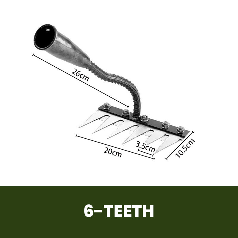 Weed Rake Pointed Carbon Steel Tines Fits Standard Handles