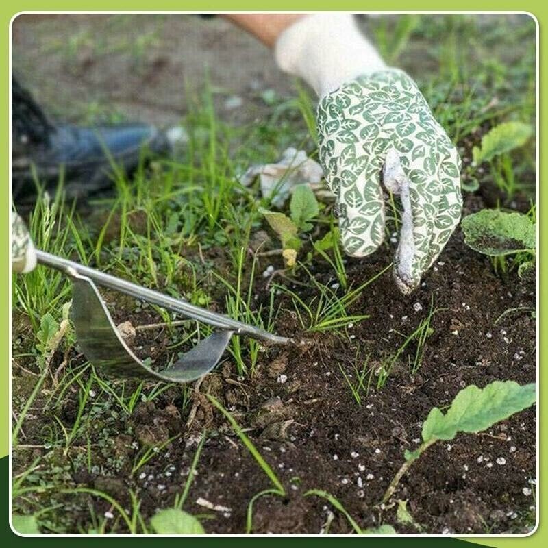 Weed Remover V-Shaped Stainless Steel Blade Ergonomic Ash Handle