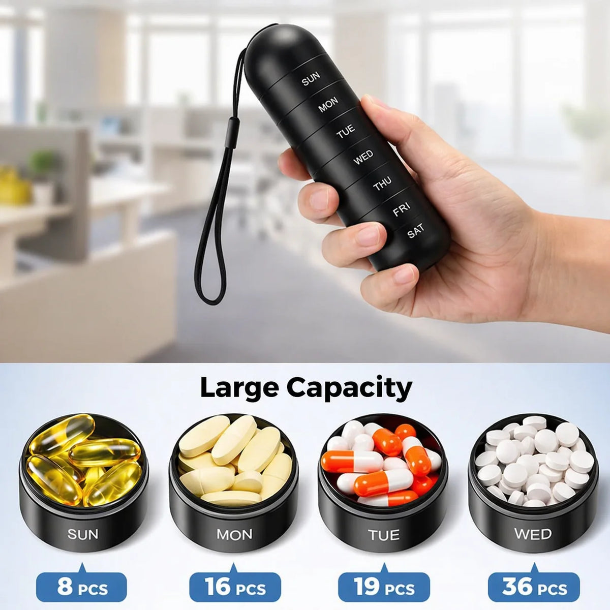 Weekly Pill Organizer Aluminum Hermetic Seal