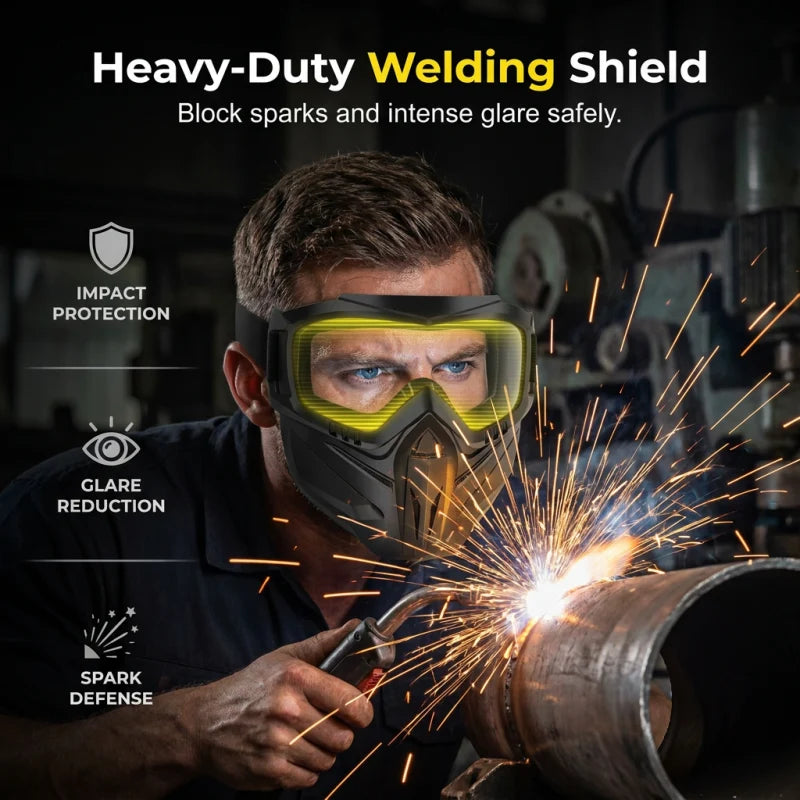 Welding Face Shield 2-in-1 Impact-Resistant Polycarbonate Anti-Fog