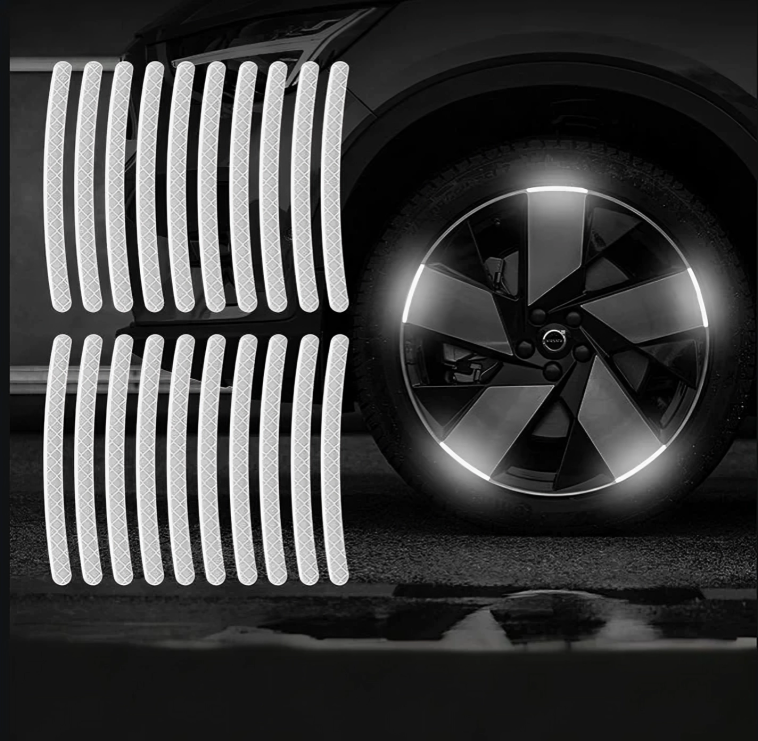 Wheel Reflective Stickers Strong Adhesive Multi-Color Set of 20