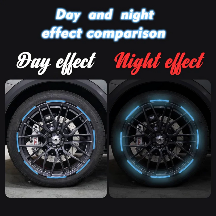 Wheel Reflective Stickers Strong Adhesive Multi-Color Set of 20