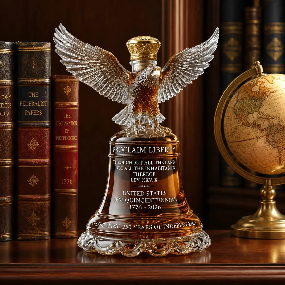 Whiskey Decanter Crystal Eagle Stopper Engraved Limited Edition
