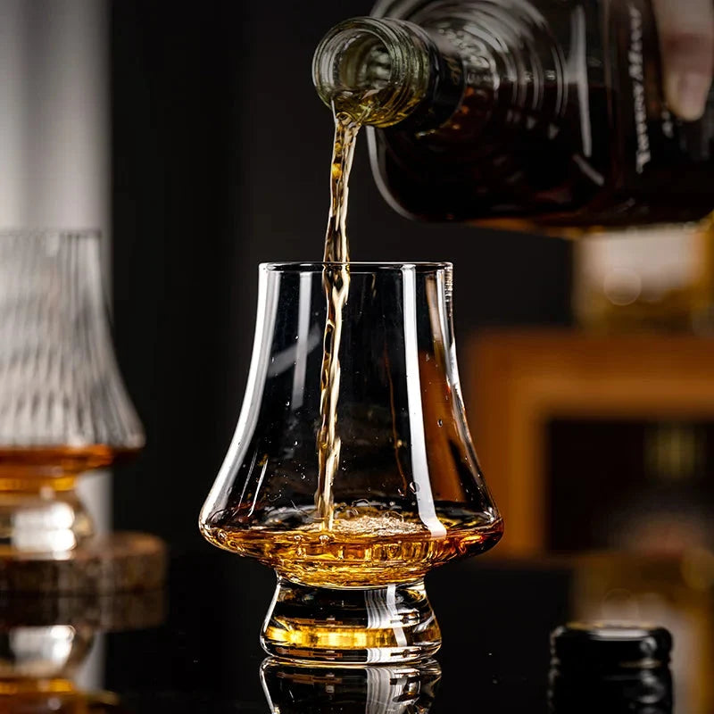 Whiskey Glasses Lead-Free Conical Aroma-Enhancing Set of Four