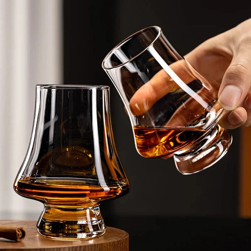 Whiskey Glasses Lead-Free Conical Aroma-Enhancing Set of Four