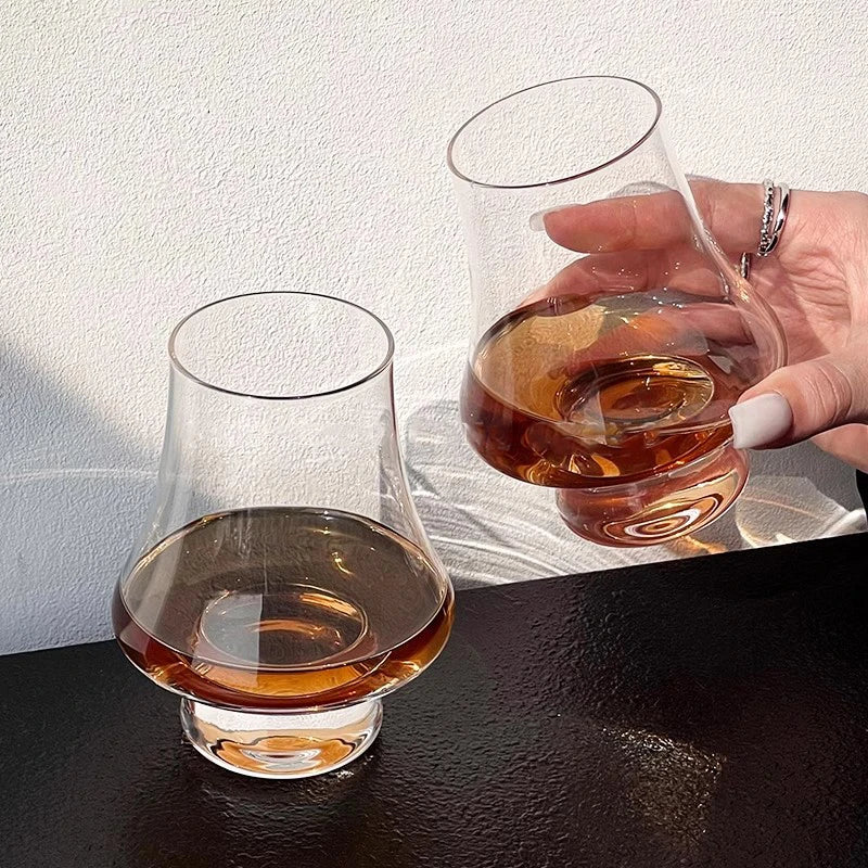 Whiskey Glasses Lead-Free Conical Aroma-Enhancing Set of Four