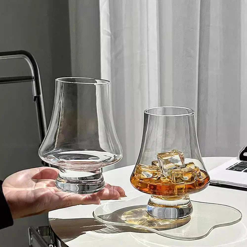 Whiskey Glasses Lead-Free Conical Aroma-Enhancing Set of Four