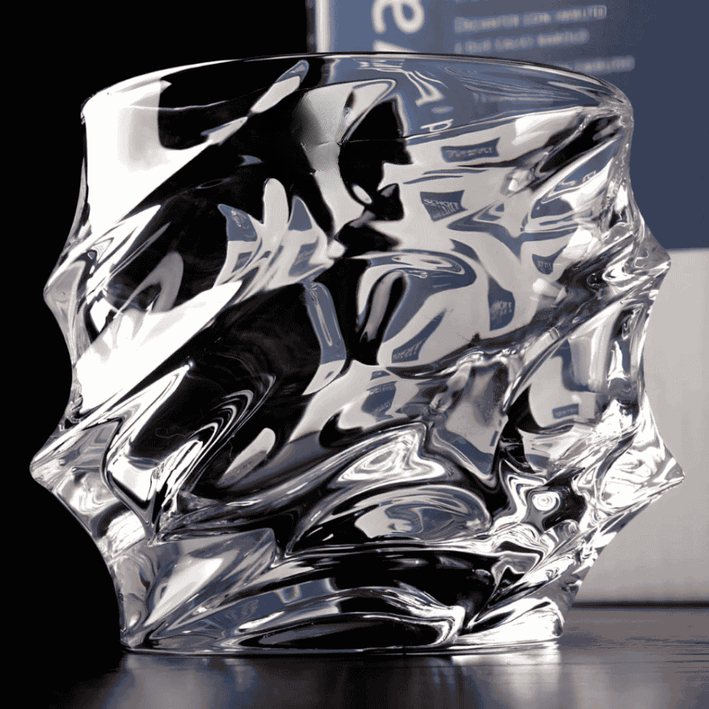 Whisky Glass Faceted Crystal Heavy Base